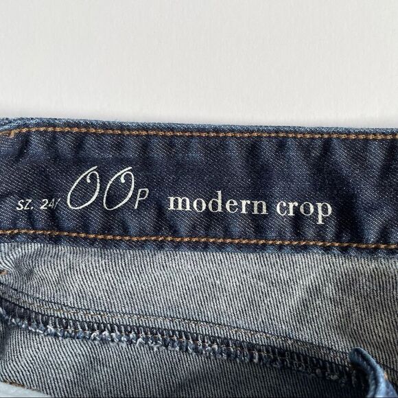 Ann Taylor Loft Denim Jeans ~ Modern Crop Dark Denim in size 24/00 - Picture 4 of 5
